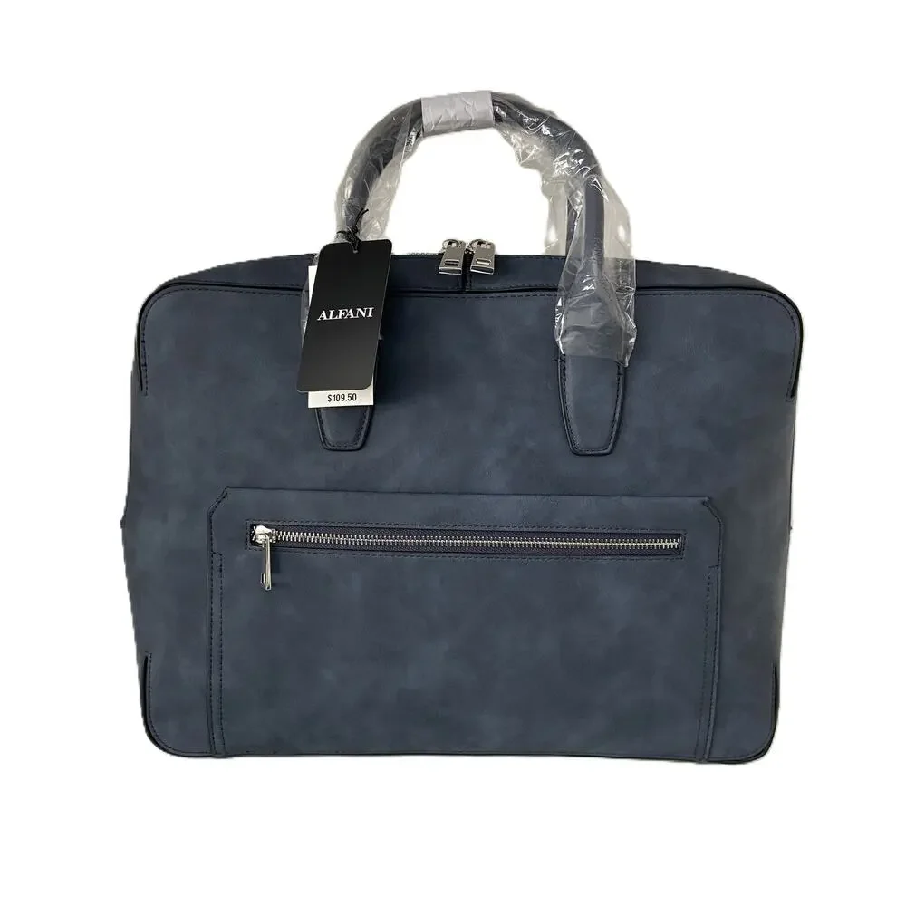 Alfani Navy Messenger Briefcase Laptop Work Bag NWT